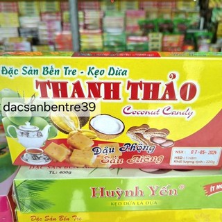 Kẹo dừa đậu phộng sầu riêng Thanh Thảo ( gói tay, hộp 220g )