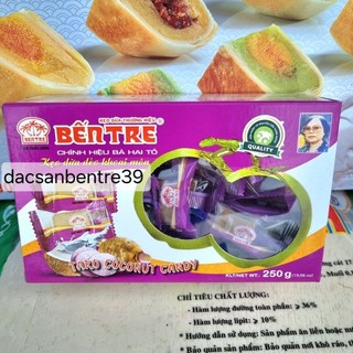 Kẹo dừa dẻo khoai môn hiệu Bến Tre hộp ( gói máy, hộp 250g )