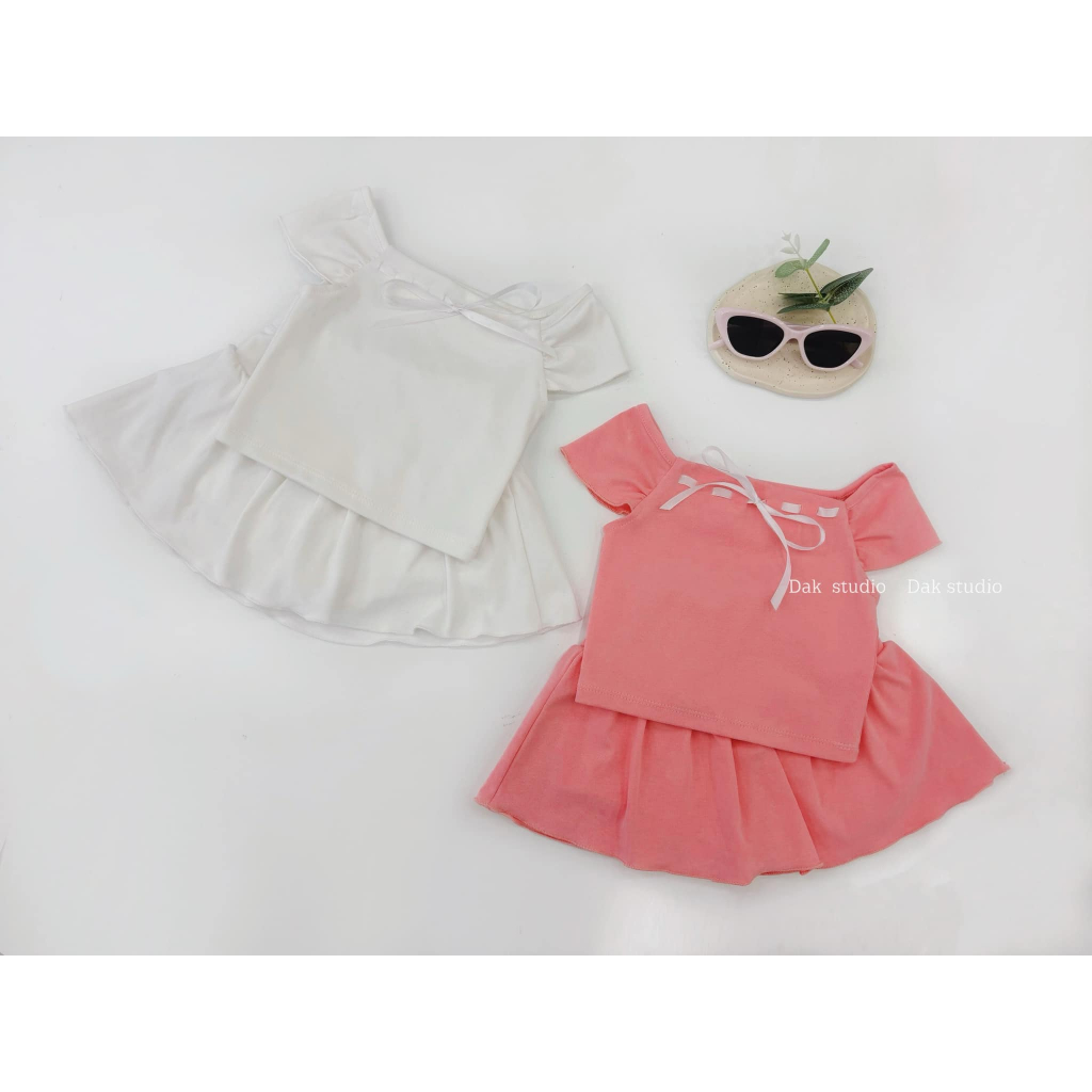 Set váy phối ru băng DAK STUDIO