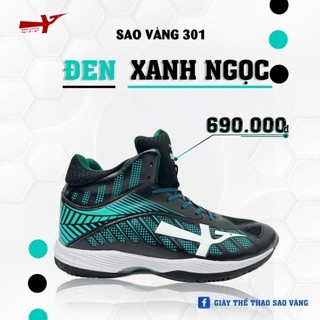 ⭐Giày bóng chuyền cao cấp Sao Vàng 301 chính hãng- cổ cao- có tặng kèm 1 đôi bó gối pj chính hãng 140k