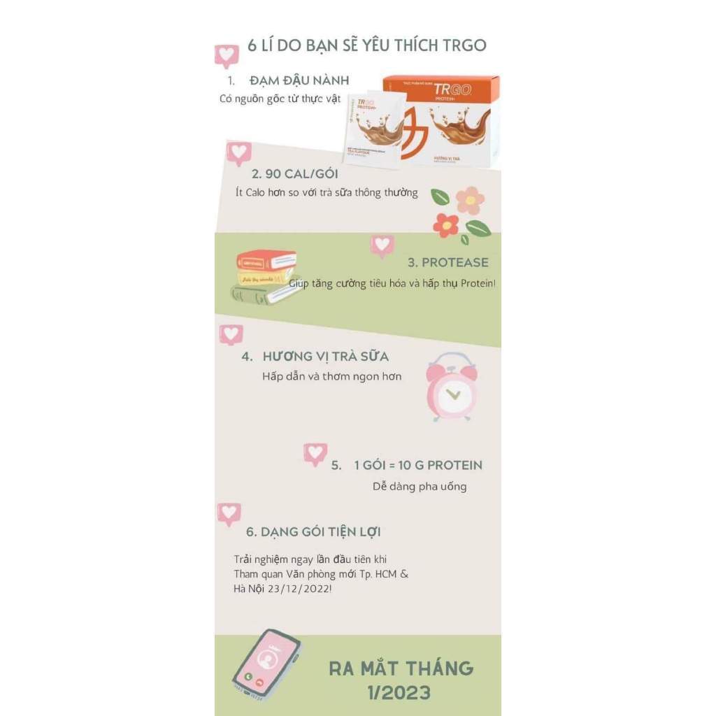 Thực phẩm bổ sung TRGO Protein+ Nuskin 15 gói/hộp date 12/2025