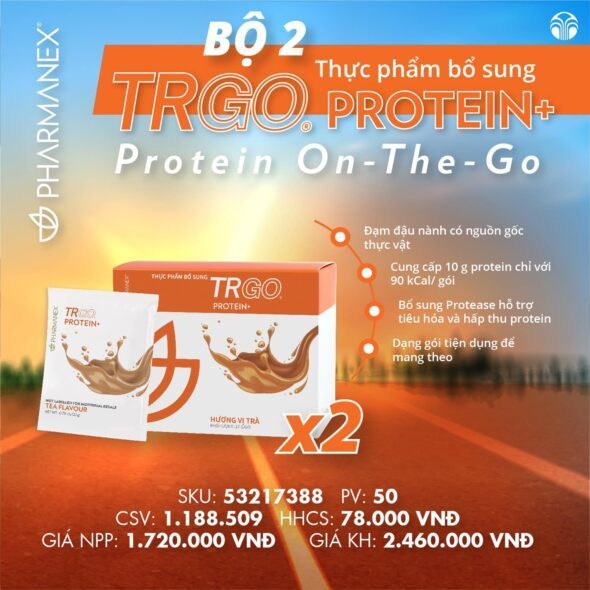 Thực phẩm bổ sung TRGO Protein+ Nuskin 15 gói/hộp date 12/2025