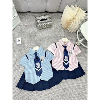 Set học sinh 3ct cà vạt thỏ bé gái