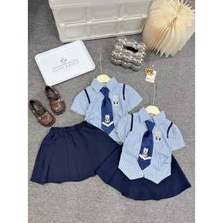 Set học sinh 3ct cà vạt thỏ bé gái