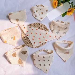 Set 5 khăn yếm tam giác xô muslin yếm dãi quàng cổ có cúc bấm mềm, mịn cho bé sơ sinh
