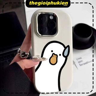 Ốp lưng iphone mềm chống sốc camera mạ kim Vịt trắng cute cho ip 6/7/8/plus/x/xr/xs/11/12/13/14/15/pro max - gb2015