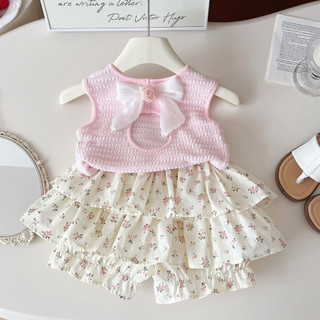 Bộ/ Sét 3 lỗ sát nách hoa hồng chất mát mềm cho bé gái 8-28kg