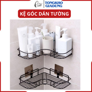 Kệ góc treo tường nhà tắm, nhà bếp dán tường chịu lực-kệ góc, giá đỡ khung sắt treo dán góc tường siêu chắc- kệ góc treo