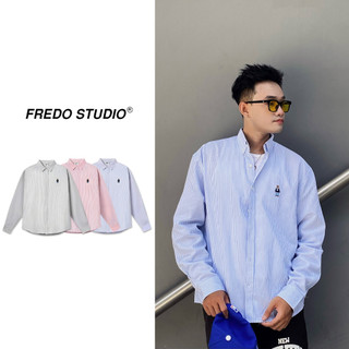 Áo Sơ Mi Kẻ Sọc Tay Dài Nam Nữ Local Brand Chính Hãng, Áo Sơ Mi Gấu Whoau 100% Cotton FDR - ASM103