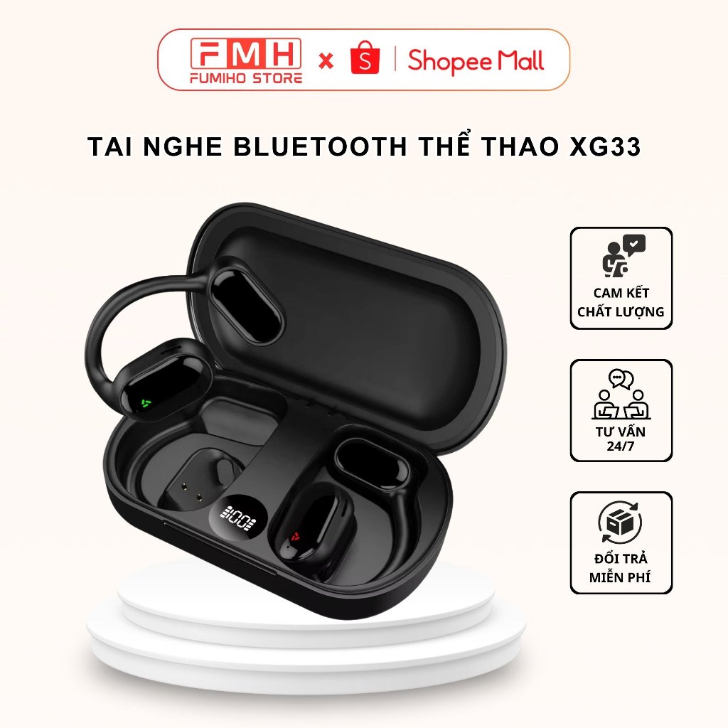 Tai Nghe Bluetooth Thể Thao XG33, Thiết Kế Treo Vành Tai, Cảm Ứng Vân Tay Tích Hợp Micro (FUMIHO STO