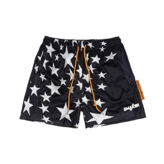 [SMAKER] Quần đùi nam kiểu thể thao, quần short vải lưới mesh cao cấp-STAR MESH SHORT JN BLACK