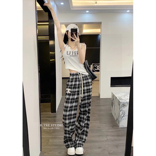 Quần xuông kẻ Ce line