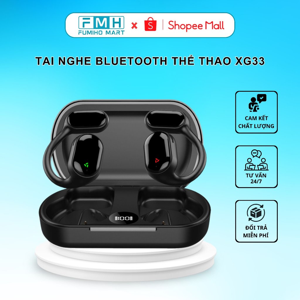 Tai Nghe Bluetooth FUMIHO XG33, Thiết Kế Treo Vành Tai, Cảm Ứng Vân Tay Tích Hợp Micro
