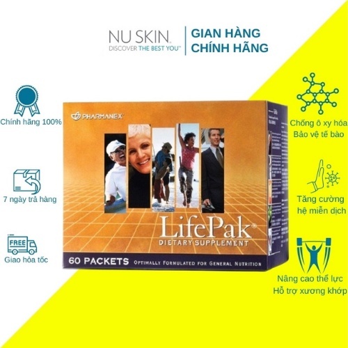 Thực phẩm bảo vệ sức khỏe: LifePak Nuskin 60 gói 180v