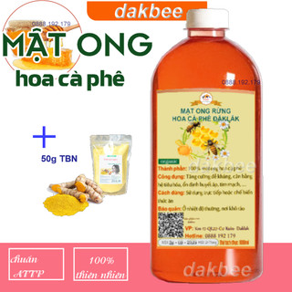 [COMBO] 1 LÍT Mật ong rừng hoa cà phê- 50g Tinh bột nghệ - tăng cường hệ tiêu hóa, sức đề kháng cơ thể - dakbee