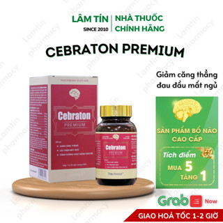 ✔(Chính Hãng) Cebraton Traphaco Bổ Não Cao Cấp Giảm Căng Thẳng Đau Đầu Cải Thiện Mất Ngủ Lọ 30v