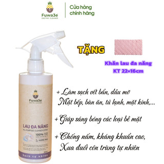 Bình xịt tẩy lau đa năng fuwa3e hương nhu lau kính lau bếp và nhiều bề mặt, chai 500ml