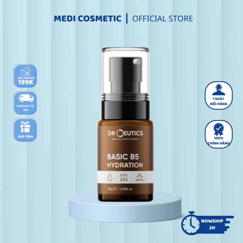 Serum Drceutics B5 Basic Hydration Tinh Chất Cho Da Dầu Mụn Cấp Ẩm, Phục Hồi Da 30g/100g