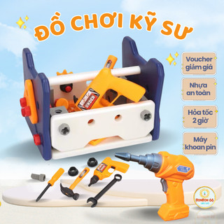 Đồ chơi sửa xe cho bé làm kỹ sư, bộ đồ chơi nhập vai kỹ sư sửa chữa vặn ốc vít đồ chơi sửa chữa cho bé bonbon66.shop