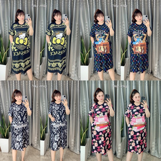 (65kg-95kg) Đầm suông nữ phom rộng - Đầm thun Bigsize mặc nhà mặc ngủ dạo phố - Đầm quốc dân❤️