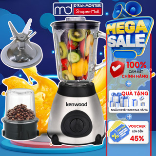 Máy xay sinh tố đa năng kenwood 2 cối công suất 850w - 3 chế độ, cối xay thịt cối thuỷ tinh 8 lưỡi xay công nghệ đức