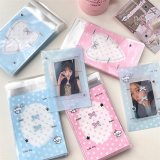 Set 20 Túi Bóng Kính Nơ Hồng Xanh 10x15cm, túi dán nơ phong cách coquette bow, đồ gói Kpop Joyx Order