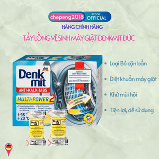 Viên tẩy lồng máy giặt Denkmit hộp 60 loại bỏ cặn bẩn trong máy giặt .