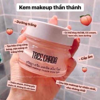 Kem Nền Makeup Dưỡng Da Thần Thánh TreeChada, hàng nội địa Thái Lan.