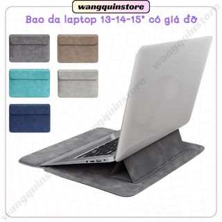 Bao Da PU Vỏ bảo vệ Laptop máy tính 13 13.3 15.6 inch Sang Trọng Cao Cấp Nhiều Tính Năng Tích Hợp Giá Đỡ và Kê tay