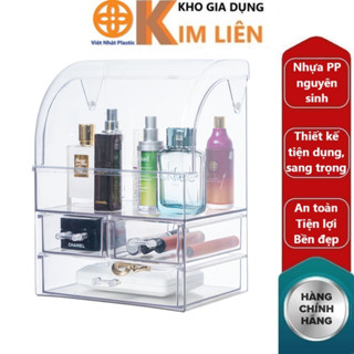  Tủ mỹ phẩm trong 3 tầng HOKORI nhựa VIỆT NHẬT cao cấp 3639 - Nắp bật ngăn kéo đựng thuốc 