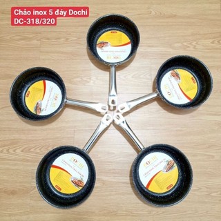 Chảo inox 5 đáy Dochi sâu lòng. Dùng bếp từ, bếp ga