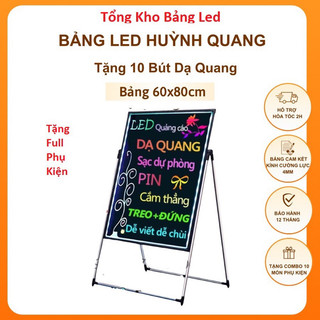 Biển Led Dạ Quang, Biển Led Huỳnh Quang 60 x 80cm - TẶNG 10 Bút + Full Phụ Kiện