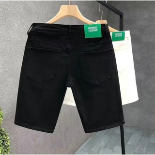Quần short jean nam cao cấp short jean trắng đen phối trơn vải co giãn cao cấp phong cách