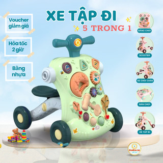 Xe tập đi cho bé đồ chơi montessori xe đẩy tập đi 5 trong 1 đồ chơi giáo dục sớm bonbon66.shop