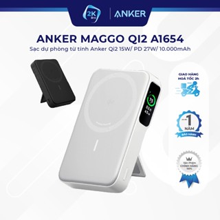 Sạc không dây dự phòng từ tính Anker MagGo Qi2.0 15W PD 27W A1654 10.000mAh