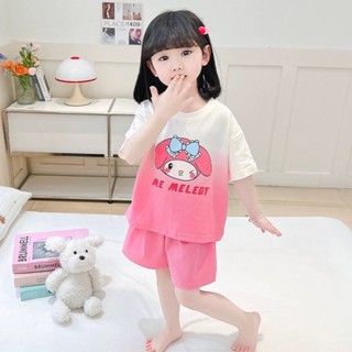 Bộ Đồ Ngủ Nữ Mỏng Mùa Hè 2024 Nữ Mới Modal Trẻ Em Tay Ngắn Cho Bé Nhà Mùa Hè