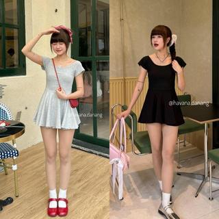 (Kèm quần trong) Đầm mini basic cổ tròn tay đùi phong cách năng động HAVANA SAT198