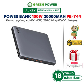 Pin Sạc dự phòng AUKEY PB-Y44 Sprint X 20000mAh 100W Hổ trợ PD/QC 3.0/PPS 45W, LED hiển thị, sạc nhỏ giọt - Chính hãng