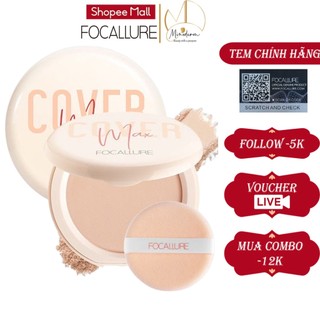 Phấn phủ FOCALLURE dạng nén chất lì bổ sung vitamin C kiềm dầu cho da mặt 9g FA-155