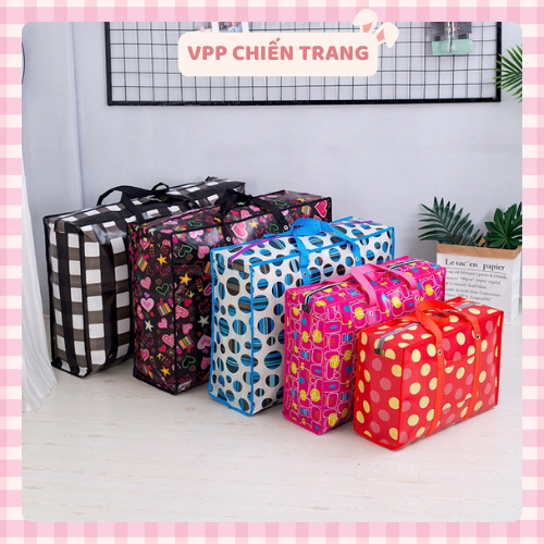 Túi Bạt Dừa Đựng Quần Áo Chăn Màn Đựng Đồ Size Lớn Nhỏ Gấp Gọn Đa Năng Chuyển Nhà Chống Nước Có Quai