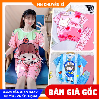 Đồ bộ mặc nhà hoạt hình ⚡ Đồ bộ nữ dễ thương ⚡ Đồ bộ bò sữa⚡ Chất vải thun mềm mịn DBRBL SIZE M