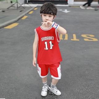 Đồ bộ bé trai - Bộ quần áo thể thao ba lỗ SHOHOKU số 11 chất Cotton cho bé trai từ 8 đến 20 kg - SUN KID'S