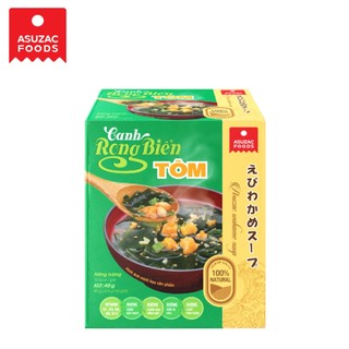Hộp 10 gói canh rong biển tôm wakame soup shrimp asuzac foods 40 gram
