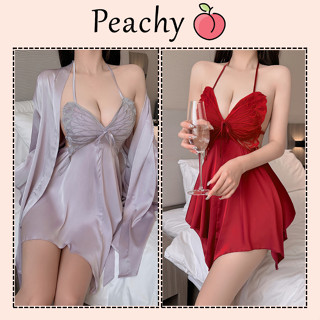 Váy ngủ sexy lụa cánh bướm có mút ngực cao cấp siêu xinh đầm mặc nhà 2 dây tặng chip gợi cảm quyến rũ PEACHY P134