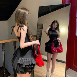 HèoChinhChắn | Đầm Dây Thắt Nơ Xếp Li Tầng Tua Rua