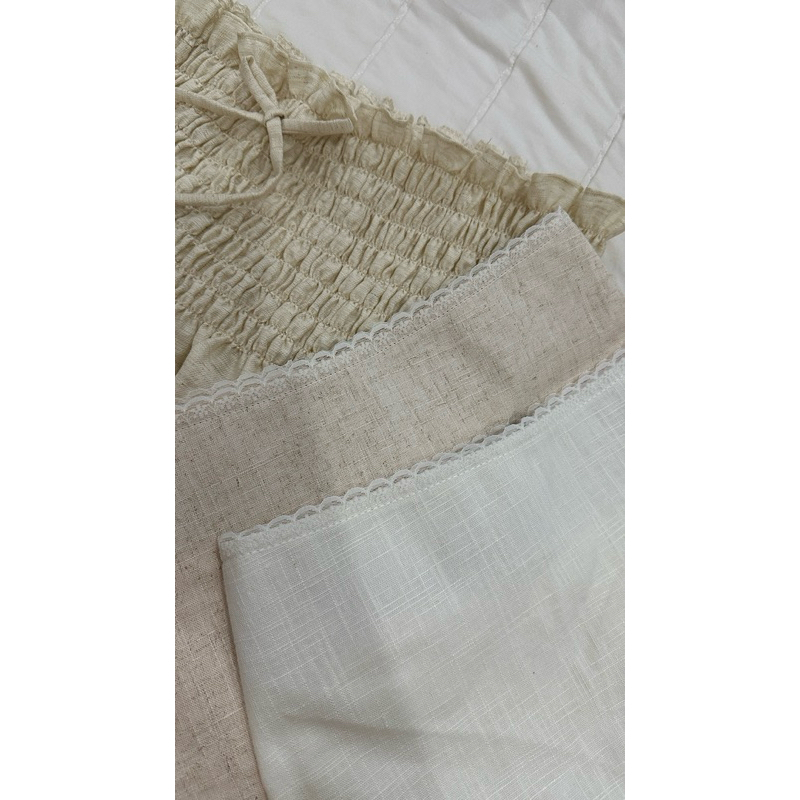 Chân Váy Dài Linen Phối Ren Xẻ Tà