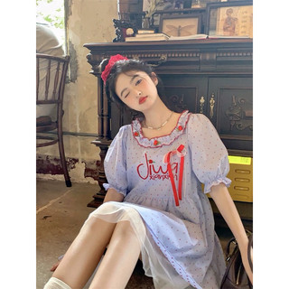 Váy Babydoll Chấm Bi Nơ Đỏ