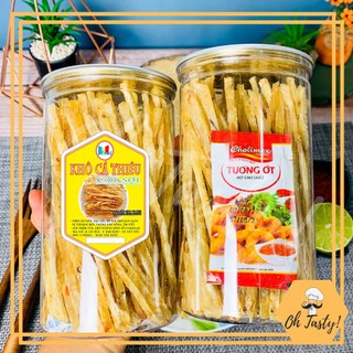 [ Lon 250/500G ] Khô cá thiều que - Cá Thiều Cắt Sợi Tẩm Gia Vị Ăn Liền