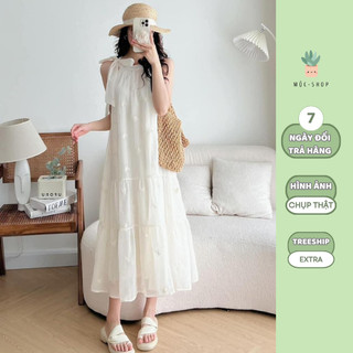 Váy Voan Nữ Maxi Dáng Dài MỘC SHOP Váy Cổ Yếm Mặc Mùa Hè Đi Chơi Đi Biển Siêu Xinh