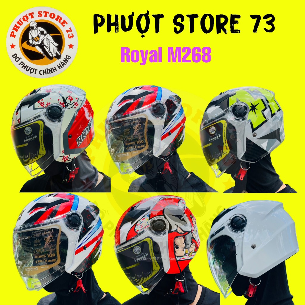 Mũ Bảo Hiểm 3/4 Royal M268 2 Kính Chính hãng